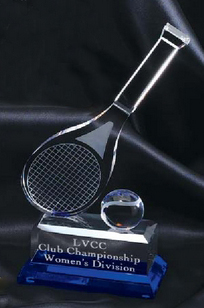 Crystal Tennis Award (4 1/4"x10")